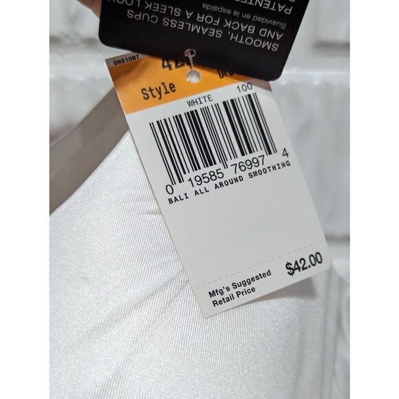 Bali Women's White Smoothing & Concealing Underwire Bra Size 42DD NWT - Picture 6 of 7